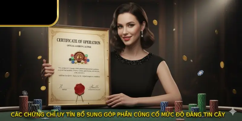 Các chứng chỉ uy tín bổ sung góp phần củng cố mức độ đáng tin cậy